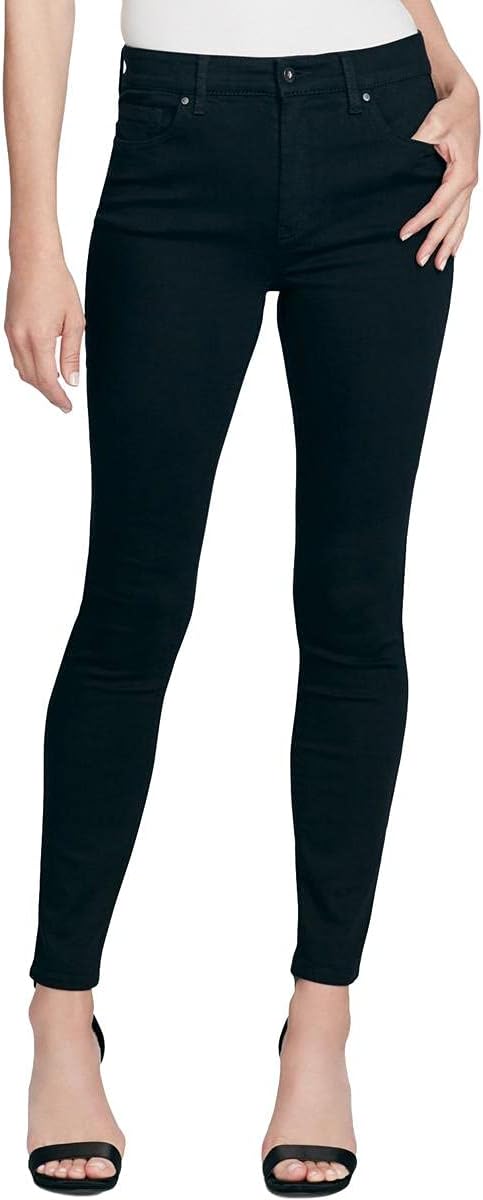 Womens Black Curvy High Rise Jeans